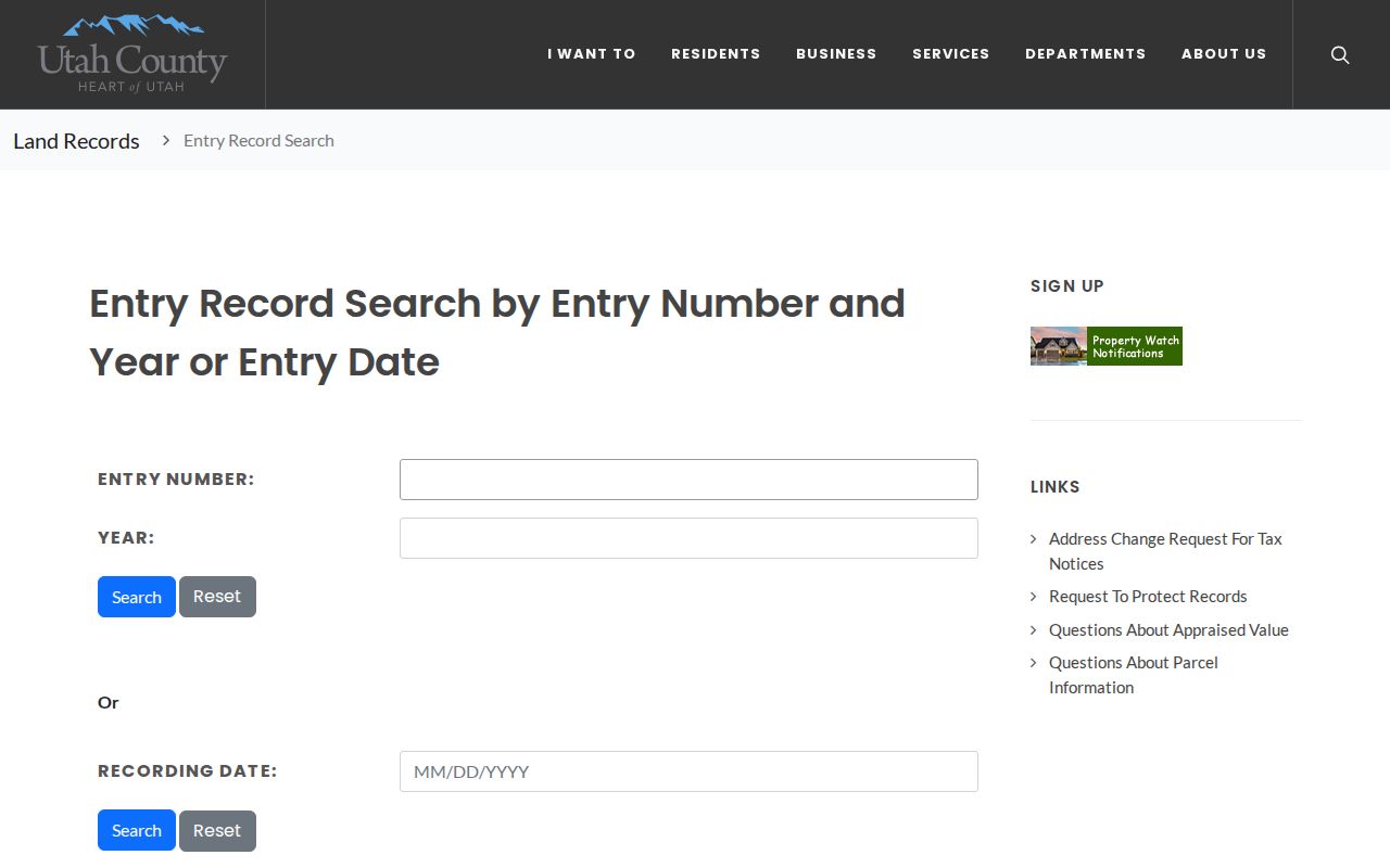 Lehi people search Recorder entry form