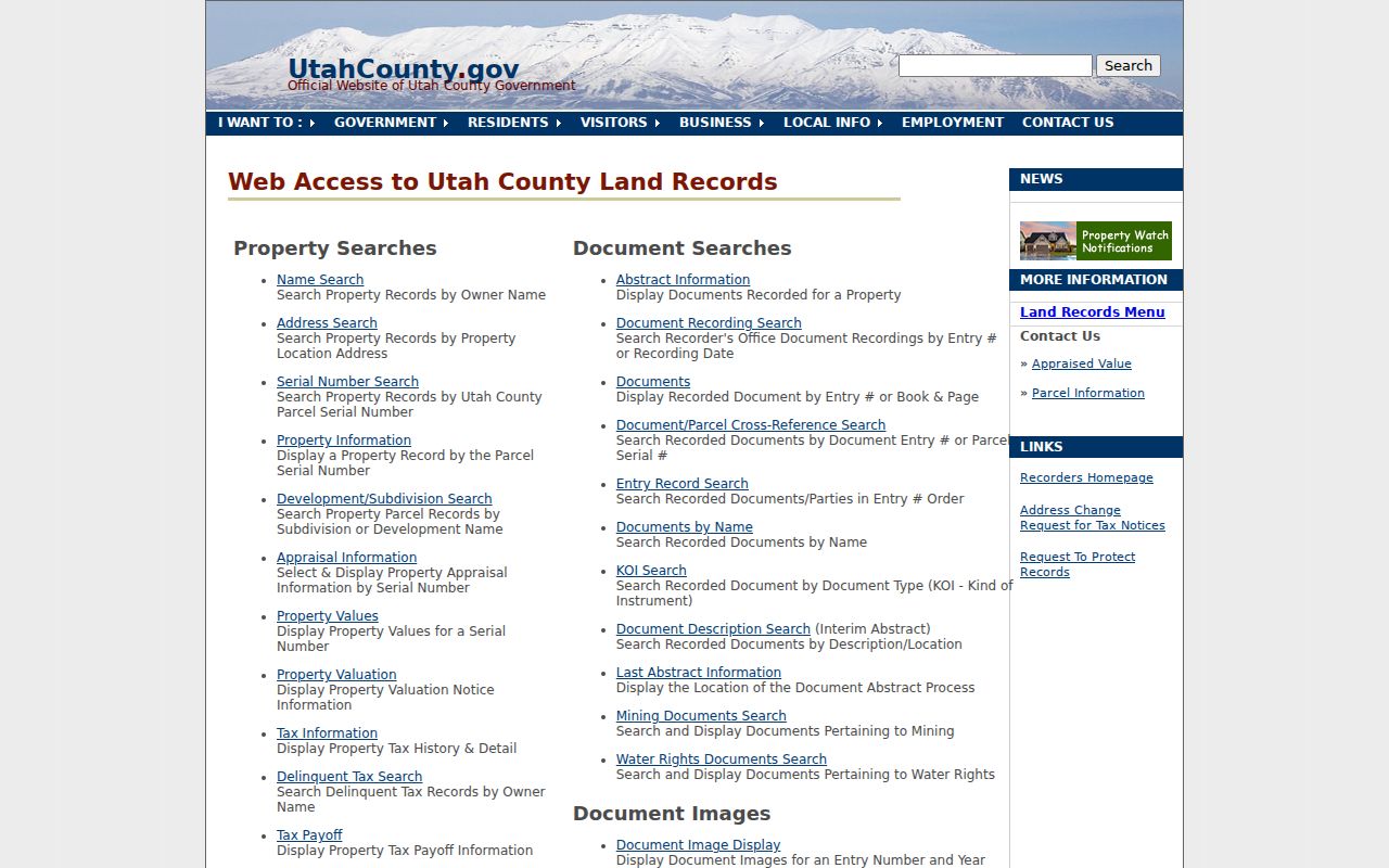 Lehi people search options in Utah County Land Records